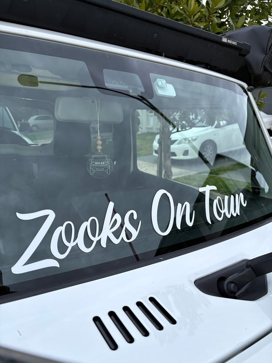 Zooks On Tour Cursive Banner